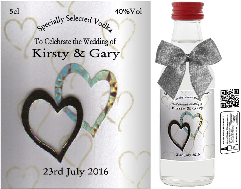 Personalised Alcohol Miniatures | Wedding Favour Label 31 - Click Image to Close